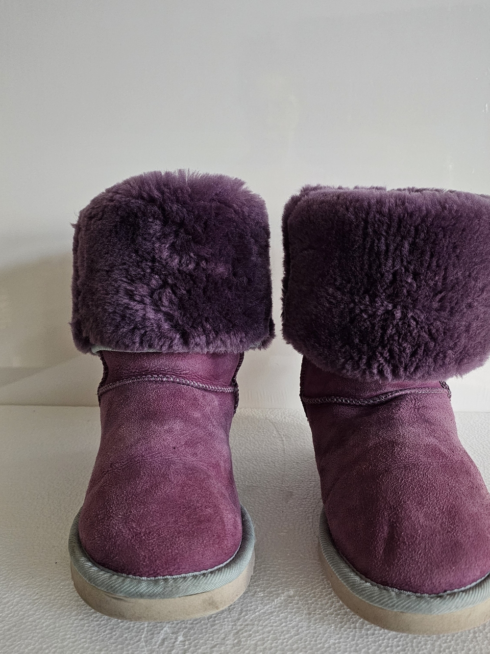 UGG Plum Fold-Over Or Tall Shearling Slipper Boots